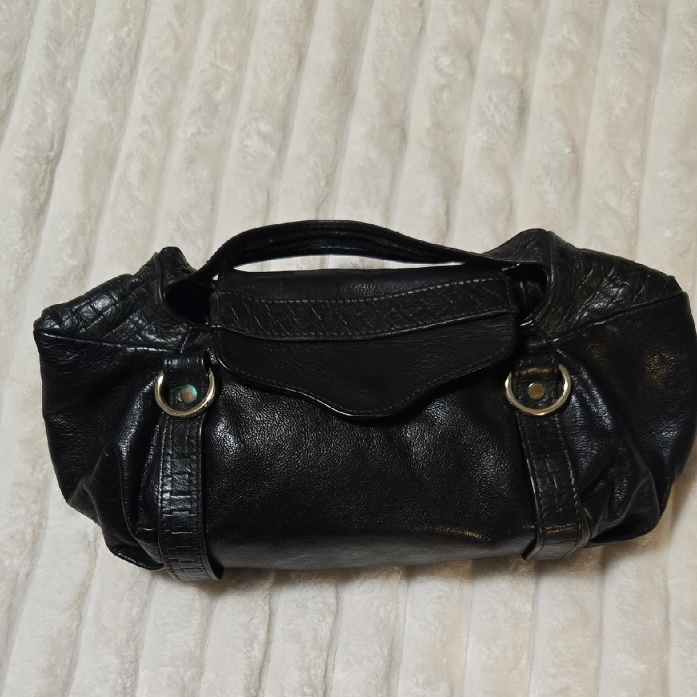 Rebecca Minkoff Black Leather Bag with Silver Accents VINTAGE!!!